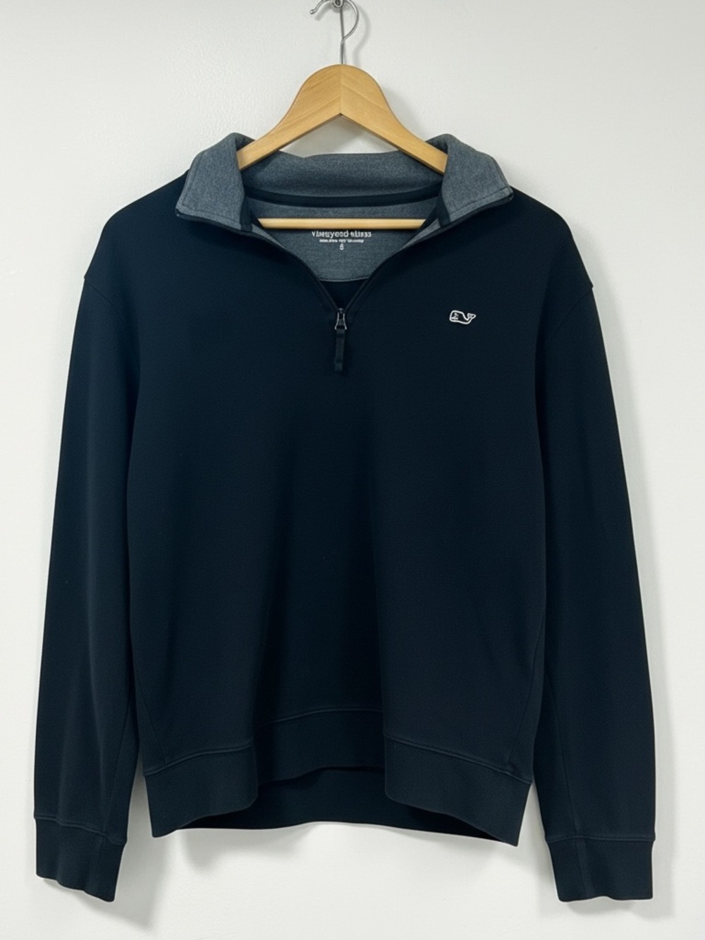 Vineyard Vines Men's Black 1/4 Zip 100% Pima Cotton Pullover Sweater size S